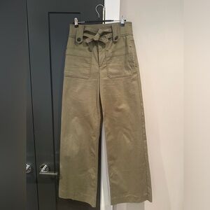 Rebecca Taylor army green wide leg pants